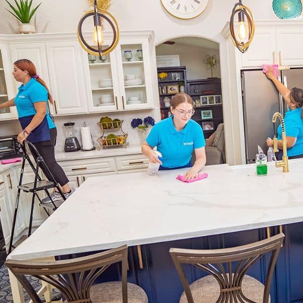 Housekeepers cleaning home